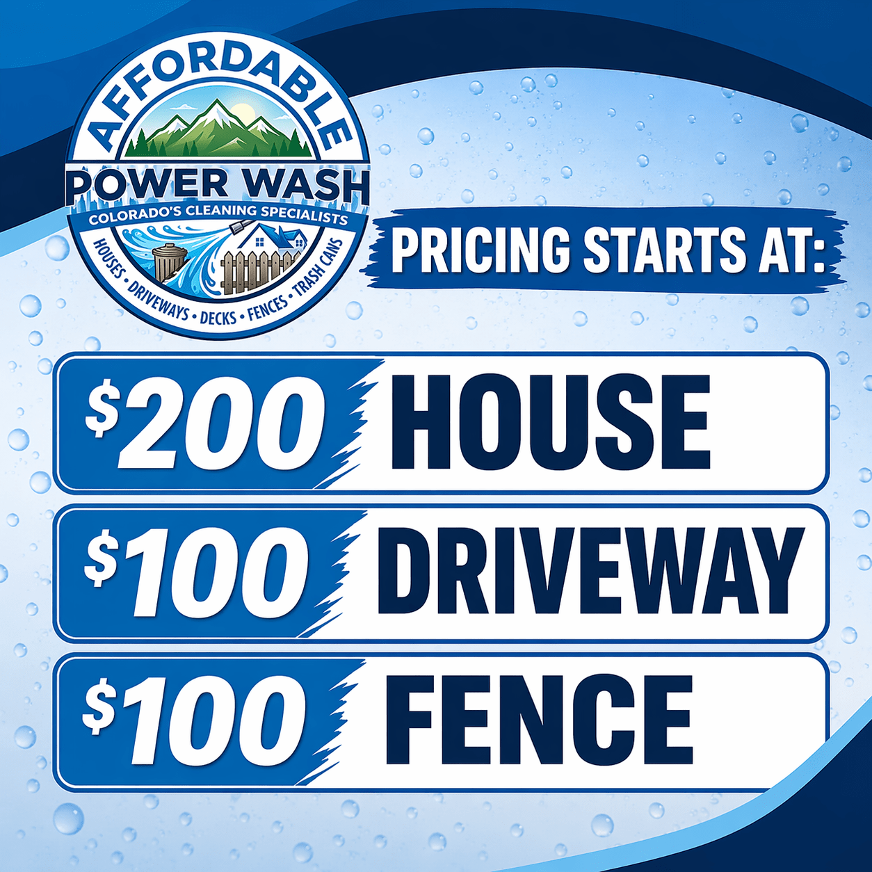 power washing pricing in Colorado springs